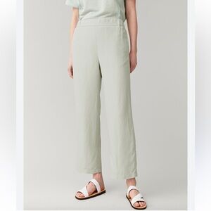 COS Lyocell-Linen Elasticated Trousers in Green Sz 4
